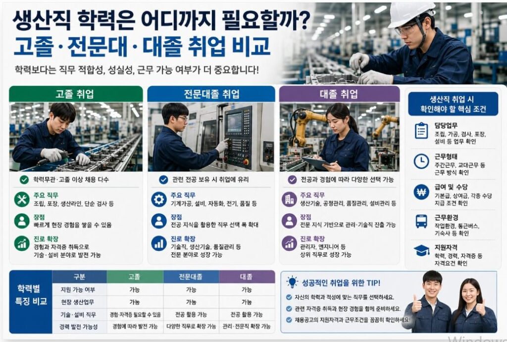 생산직 학력